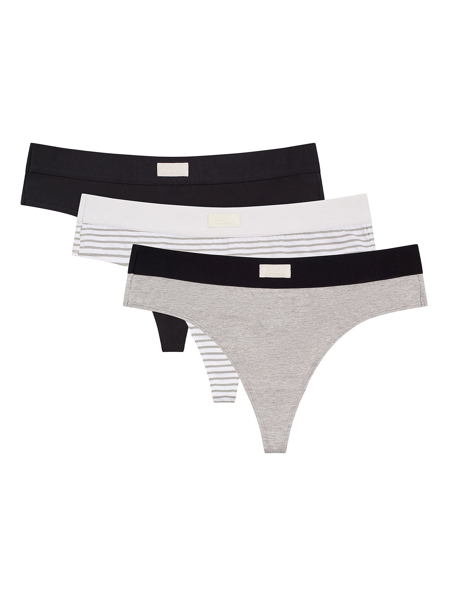 Kindly Yours Women’s Sustainable Cotton Thong Underwear, 3-Pack ...