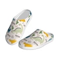 thumbnail image 2 of Daiia Childish Dinosaur Print Women’s Fuzzy Slippers Memory Foam Lightweight House Shoes Cozy Loafer Flannel House Shoes-46/47, 2 of 7