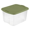 thumbnail image 3 of (2 pack) Sterilite EZ Carry 70 Quart Large Storage Bin, Clear Plastic Storage Container with Full-Grip Handles, Green, 3 of 14