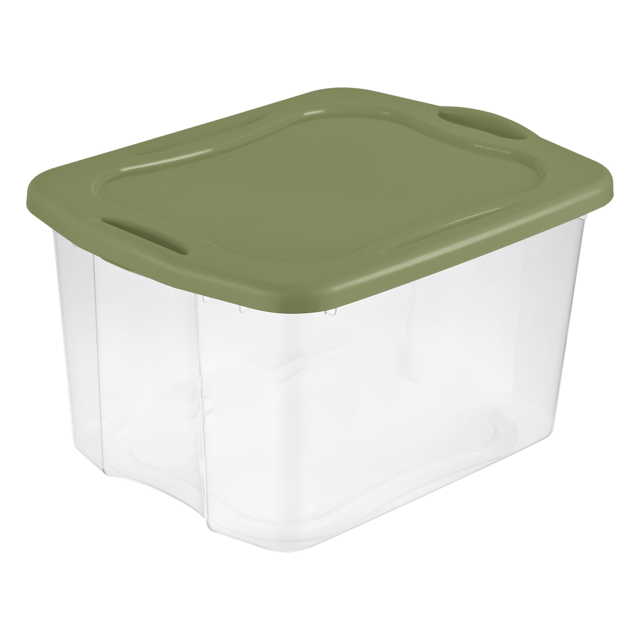 Sterilite EZ Carry 70 Quart Large Storage Bin, Clear Plastic Storage Container with Full-Grip Handles, Green