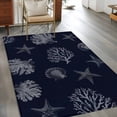 thumbnail image 3 of Area Rugs for Living Room 4x6 Ft, Coral Coastal Non Slip Area Rugs for Kitchen Bedroom Entryway, Watercolor Beach Nautical Shells Starfish Washable Carpet Runner Rug Floor Mats for Bedroom, 3 of 9