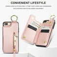 thumbnail image 6 of for iPhone 7 / 8 / SE 2020 / SE 2022 Wallet Case【RFID Blocking】 with Card Holder Cash Pocket Zipper Bills Slot, Soft PU Leather Magnetic Back Folio Kickstand, Finger Ring Holder Hook Case, Rosegold, 6 of 9