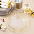 thumbnail image 3 of 350PCS  Plastic Plates with Gold Trim for 50 Guests, Disposable Dinnerware Set for Party & Wedding, 3 of 5