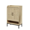 thumbnail image 3 of BOCVKENN Shoe Storage Cabinet with Cross Molding Doors, 5-Tier Farmhouse Shoe Cabinet with 3 Adjustable Shelves and Metal Legs, 41.5'' Tall Shoes Rack Organizer Cabinet for Entryway, Front Door, 3 of 10