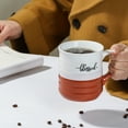 thumbnail image 4 of DOWAN 18Oz Large Coffee Mug Set of 2, Ceramic Mug with Word “Grateful” &”Blessed” Words, Thank You Gift, Fall Mug Pumpkin, Big Tea Cups with Free Sponge, Red, 4 of 7