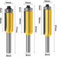 thumbnail image 2 of Fresa para carpintería con vástago de mm con 4 cuchillas, juego de brocas para enrutador de plantilla de patrón de acabado de 3 uds., broca de corte a ras de vástago, 2 of 5