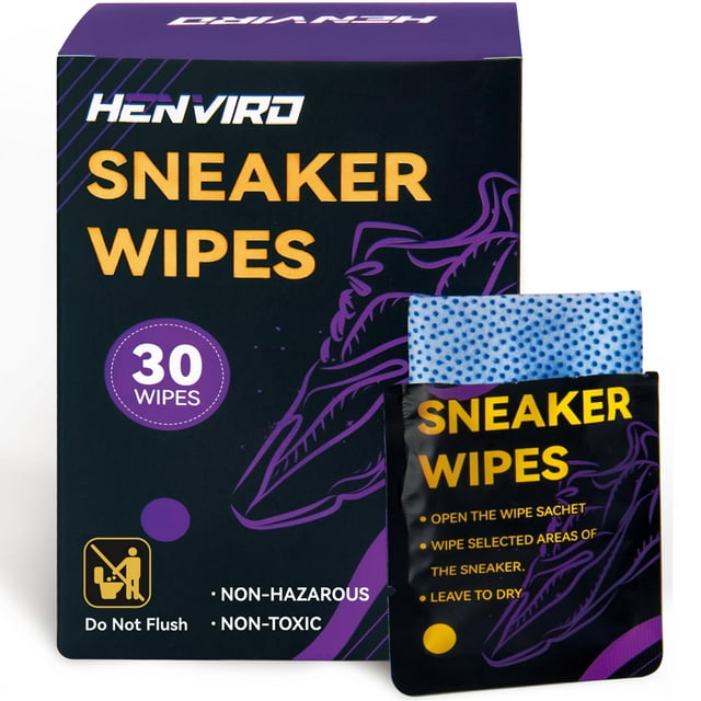 Toallitas limpiadoras de zapatos Henviro, 30 paquetes