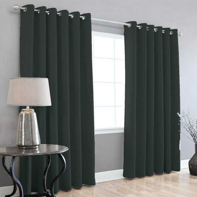 Cortinas Blackout 275cm Ancho X 215cm De Largo En 2 Paneles, 100% Microfibra Poliéster GRIS PIZARRA