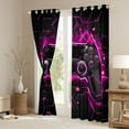 thumbnail image 3 of Feelyou 3D Video Gamepad Curtains Pack of 2 (42x84 Each) for Kids, Modern Gaming Gamer Player Curtains Blackout, Pink Neon Honeycomb Bedroom Curtains, Window Curtains Home Decor, 3 of 6