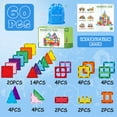 thumbnail image 2 of FunMagic Magnetic Tiles, 60pcs Magnetic Blocks for Kids, Magnet Building Set,STEM Sensory Educational Toys Gift for Toddlers Kids 3 4 5 6 7 8 Year Old, 2 of 8