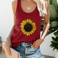 thumbnail image 2 of Follure Tank Tops for Women Sleeveless Plus Size Summer Sunflower Print Round Neck T-shirt Top, 2 of 5