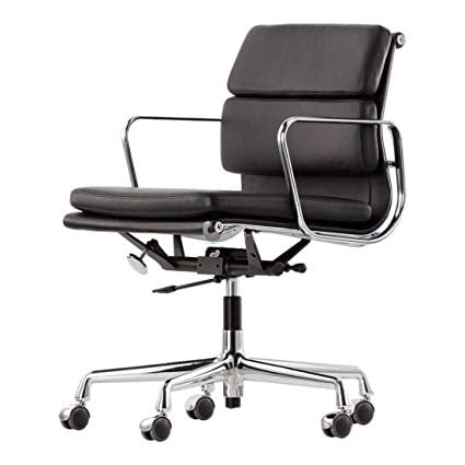 Eames Aluminum Group Style Management Low Back Chair With Genuine Leather Soft Pad Office Executive Black Com Eames Aluminum Group Style Management, Eames Aluminum Group Chair Review