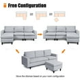thumbnail image 5 of Gymax Convertible L-shaped Sectional Sofa Couch w/ Cushion Gray, 5 of 8