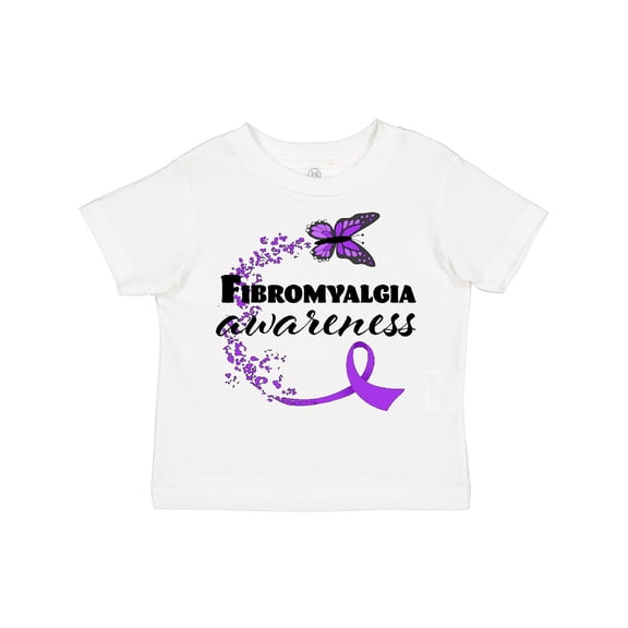 Inktastic Fibromyalgia Awareness butterfly ribbon Boys or Girls Toddler T-Shirt
