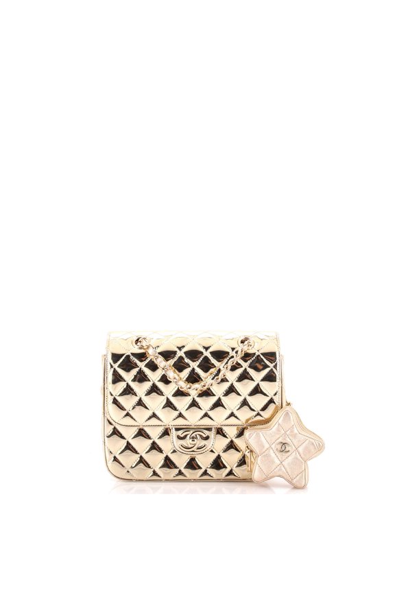 Pre-Owned Hollywood Boulevard Backpack with Star Coin Purse Quilted Metallic Leather By Rebag