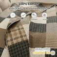 thumbnail image 3 of Bedduvit Farmhouse Plaid King Size Quilt - 100% Cotton Brown Gray Black Patchwork Quilts Bedspreads for King Bed, Cabin Rustic Lightweight Reversible Quilt Set, All-Season 3-Piece Bedding Set, 98x106, 3 of 9