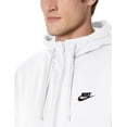 thumbnail image 6 of Men's Nike Sportswear White/Black Club Fleece Full-Zip Hoodie (BV2645 100) - 2XL, 6 of 7