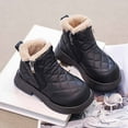 thumbnail image 6 of YMNXA Big Kids Girls Boots Non Slip Side Zipper Solid Color Soft Sole Plush Warm Fashion Comfortable Shoes For Daily Wear Black 2-2.5 Years, 6 of 9
