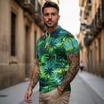 thumbnail image 3 of Aplkyhs Matching Golf Shirts for Couple His and Hers Golf Shirts Green Tropical Palm Tree 4-Way Stretch Matching Mens Hawaiian Shirt Suitable for Tennis Enthusiasts Quick Dry, 3 of 6