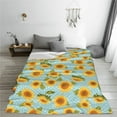 thumbnail image 5 of Zufioo White Polka Dot Sunflower A Fleece Blanket Queen Size,Plush Bed Blanket,Ultra Soft Throw Blanket,Plush Fuzzy Cozy Blanket Perfect for Bed,Couch-40"x30", 5 of 7