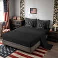 thumbnail image 4 of Meiyoeat Grunge US Flag Letter D Bedding Comforter Set 7-Piece for Men Juniors, Cool Graphic King Bedding Sets, Black Gray White,Black Reversible, 4 of 6