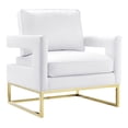 thumbnail image 1 of TOV Furniture Chaise Avery 21" en Cuir Moderne et Acier Inoxydable Blanc/or, 1 of 7
