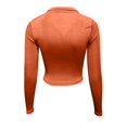 thumbnail image 4 of Tittly Womens Tops Going Out Tops Women's Long Sleeve Button Down Ruched Crop Top Shirts Going Out Tops Slim Tops Long Sleeve Tops Fall Outfits Orange S, 4 of 6