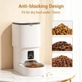 thumbnail image 3 of Programmable 4L Automatic Pet Feeder for Small Dogs & Cats, Up to 6 Meals Daily, Timer & Portion Control, Dual Power, Stainless Steel Bowl, Easy to Clean, Dampness-Proof, 18*29.4*28CM, White, 3 of 6
