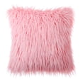 thumbnail image 2 of Phantoscope Designer's Choice Decorative Throw Pillow Set, Fluffy Faux Fur & Pom Pom Velvet Bundle, for Sofa Couch Bedroom, 18" x 18", Light Pink Fur and Velvet, 2 Pack, 2 of 7