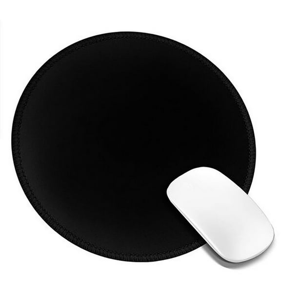 Black Mouse Pad Round Mouse Pad with Stitched Edges,NonSlip Base Textured Mats