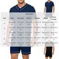 thumbnail image 2 of Iyufng Summer Sleepwear for Men 2 Piece Sets Short Sleeve Tee White Contrast Piping Elastic Waist Shorts Daily Home Night Suit, 2 of 4