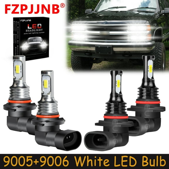 FZPJJNB for Chevy Silverado 1994-1998 LED Headlights Bulb High Low Beam,9005 9006,YHB,C01