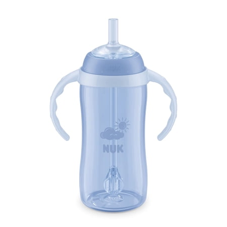 NUK Learner Straw Cup, 10 oz, Blue, Unisex