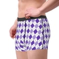 thumbnail image 2 of Uemuo Purple argyle Pattern Men's Boxer Briefs,Trunk Anti-Chafing,Comfortable, Durable, and Stylish Underwear-Small, 2 of 5
