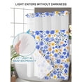 thumbnail image 4 of No Hook Cloth Fabric Shower Curtain with Snap in Liner, Daisy Flowers Waterproof Shower Curtains Set with See Through Top Window, Country Pastoral Blue Petals Floral Bath Curtains Shower 72"x72", 4 of 6