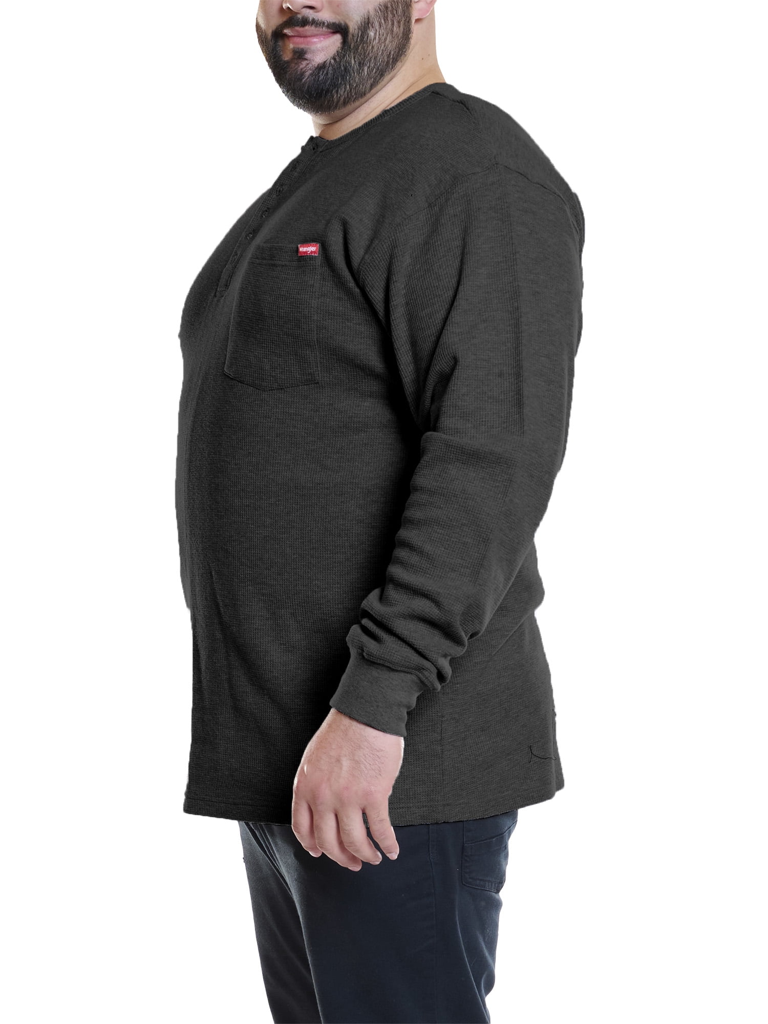 Wrangler Men's Big and Tall Long Sleeve Thermal Pocket T-Shirt ,Big size up to 6XL and Tall Size up to 5XT