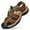 Brown, variant on HaoXianJian Men's Cut Out Sandals Sandals for Men Casual Two- Use Beach Slipper Leather Open Toe Strap Buckle Sole Solid Color No-slip Outdoor Hiking Sandals Summer Beach Water Shoes