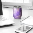 thumbnail image 3 of 12oz Insulated Wine Tumbler with Lid & Straw, Stainless Steel Egg Shape Cup, Liquid & Marble Print, 3 of 5