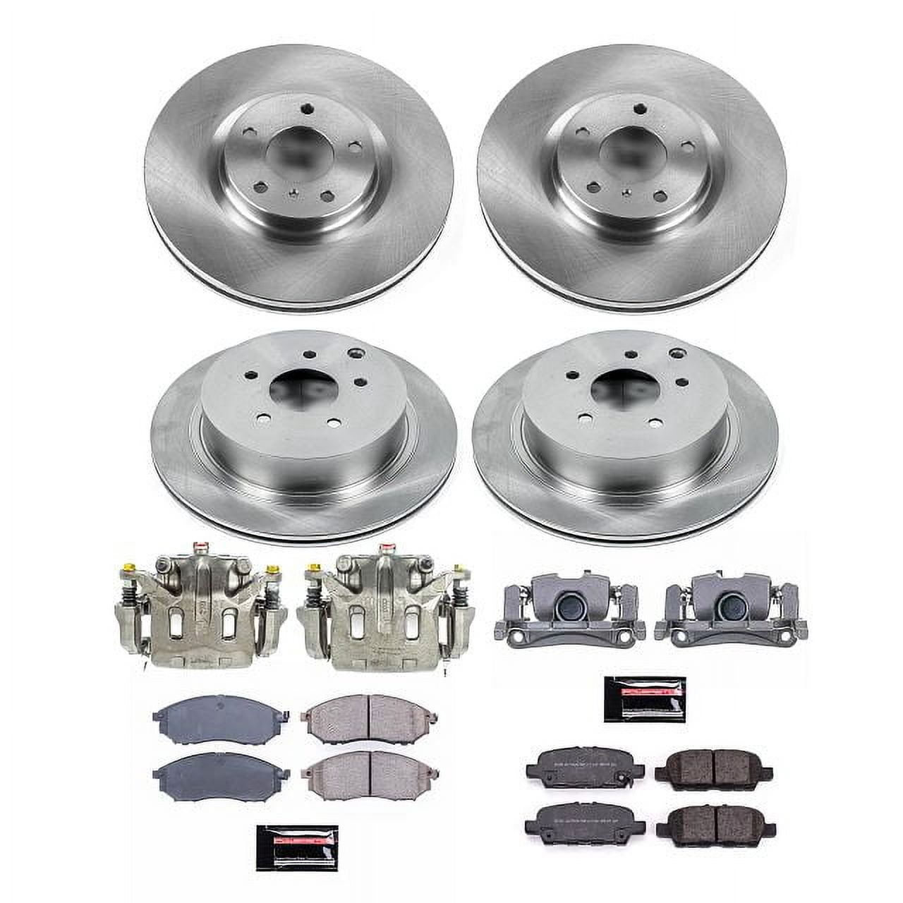 PowerStop Front and Rear Stock Replacement Brake Pad and Rotor Kit with Calipers Fits: INFINITI Select Models KCOE8061A