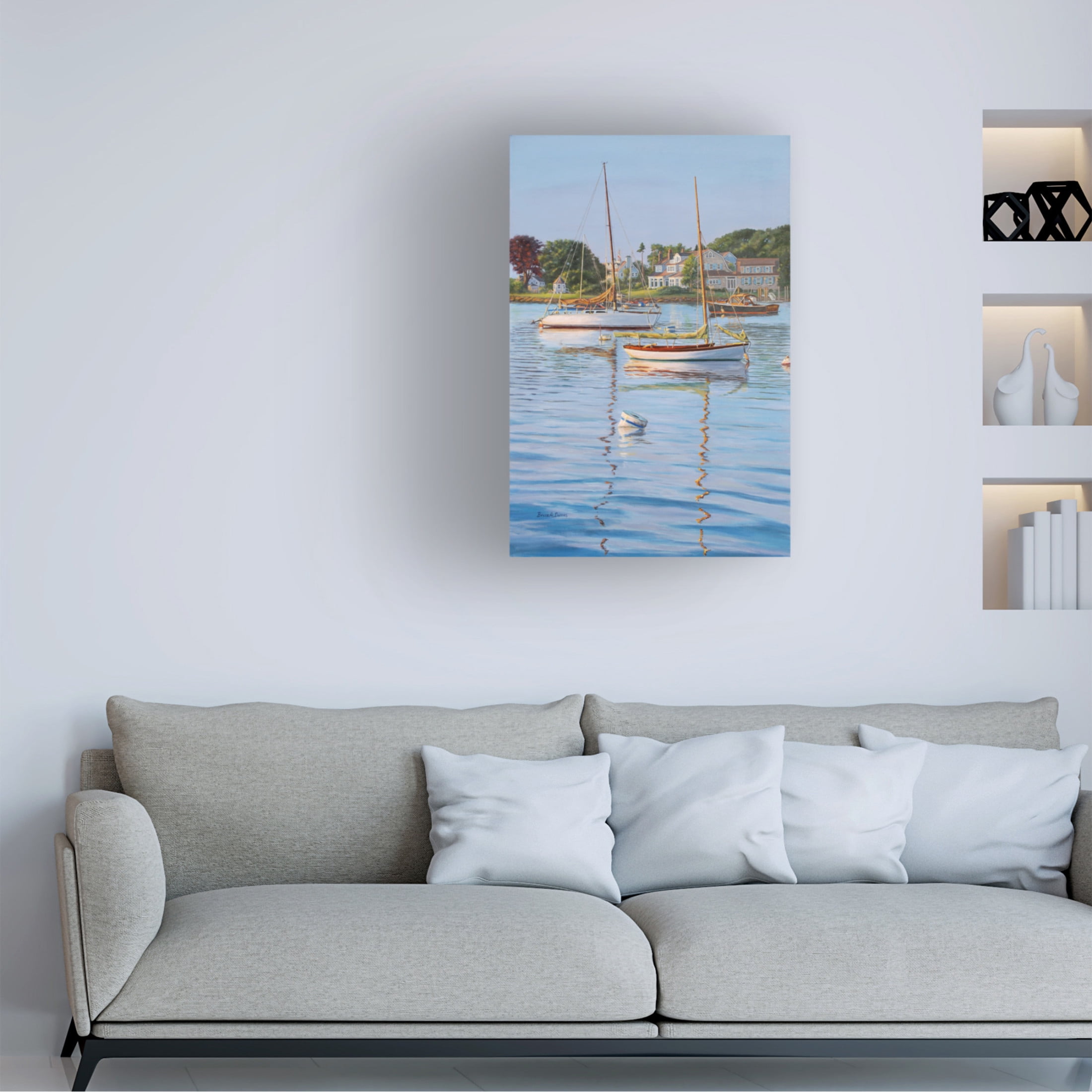 Canvas Wall Art - Bruce Dumas 'Peaceful Cove' Wall Art for Living Room, Bedroom, or Office Décor by Trademark Fine Art - 12 x 19 Inches