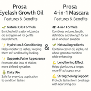 Prosa 4 en 1 Mascara (14 g) & Eyelash Oil (15 ml) Set – Nourishing Formula with Natural Oils