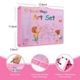 Wiher 208 Pcs Portable Drawing Art Kit, Kids Painting Supplies Set with Oil Pastels Crayons Colored Pencils Etc, Easy to Clean Safe Ingredients for Kids and Teenagers Birthday & Christmas Gift(Pink)