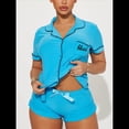 thumbnail image 4 of Conjuntos de Pijama para Mujer, Pijamas Suaves de Corta con Botones, Conjuntos de Pijama de Verano Azul L, 4 of 10