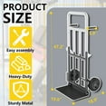 thumbnail image 3 of GIOTORENT Folding Hand Truck 600 lb Capacity, Heavy-Duty Convertible Dolly Cart with Telescopic Handle & Bungee Cords for Warehouse, Home, and Office Use, 3 of 7