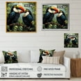 thumbnail image 4 of Designart "Tropical Toucans in Black and Green" Animals Framed Wall Art Decor - Glam Black Bird Floral Entryway Framed Wall Art Print, 4 of 6