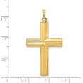 thumbnail image 4 of 14k Yellow Gold Hollow Polished Stripe Design Latin Cross - 42mm, 4 of 6