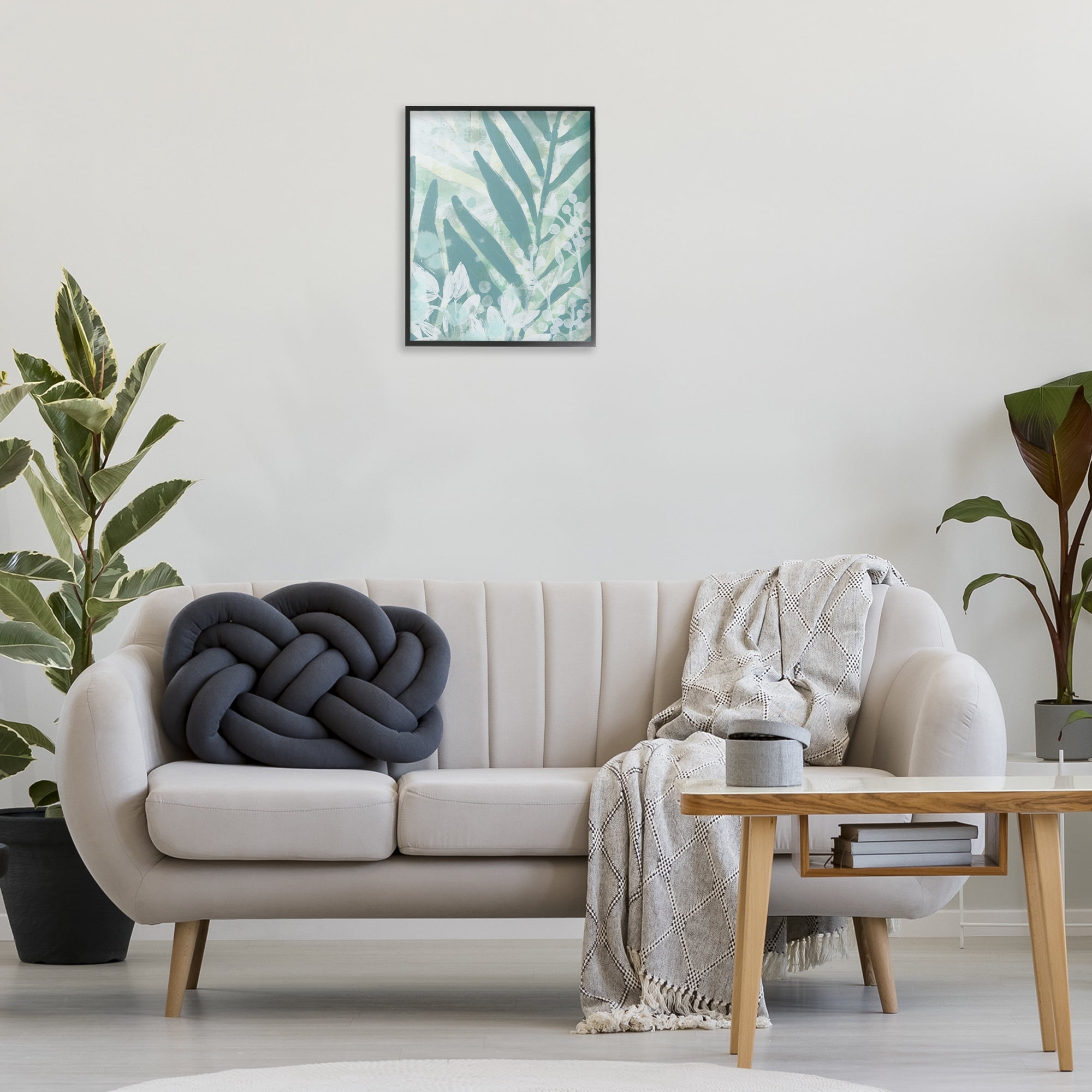 Stupell Industries Modern Splatter Palms Botanical & Floral Painting Black Framed Art Print Wall Art, 16 x 20