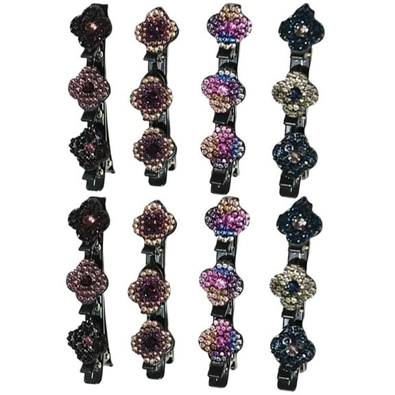 Minkissy Women Hair Barrettes Rhinestone Duckbill Clips Assorted Colors 8 Pieces Stylish Hair Accessories