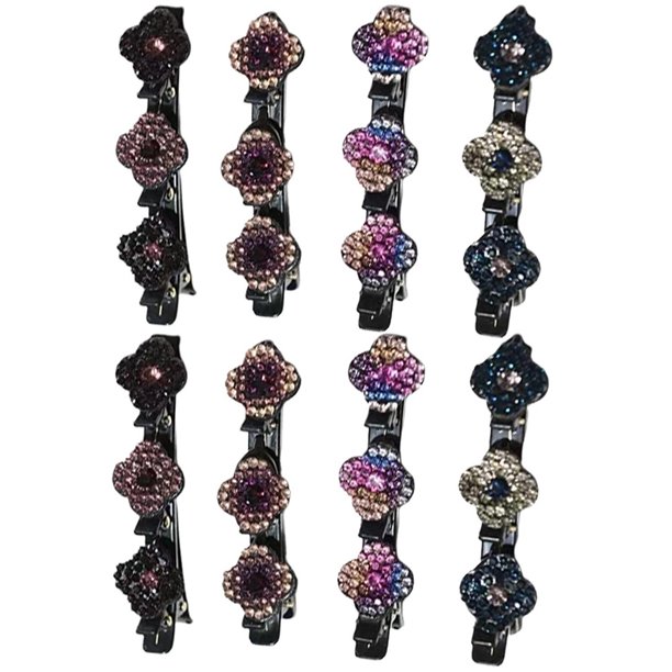 8 horquillas con diamantes de imitación, pinzas de pico de pato, accesorios para el cabello para mujeres