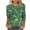 #328-Green, variant on Wowcloth Woman's Printed Pullover Top, Three-Quarter Sleeves with Round Neck, Casual Fashionable Blouse for Daily Wear and Casual Wears